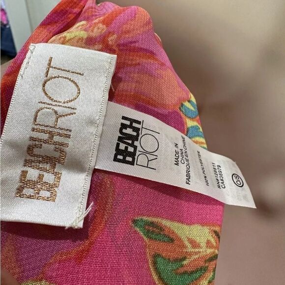 Beach Riot pink floral Melanie short mini sarong bathing suit cover one size - Picture 2 of 2